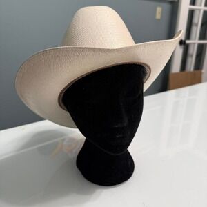 Tony Montana Palm Straw Cowboy‎ Hat Size 7 1/4 Western Ranch Hat